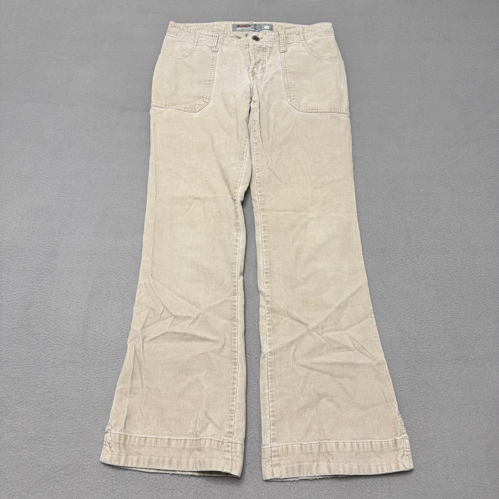 Hollister Pants Women 4 Tan Low Rise Button Fly Flare Leg Corduroy Y2K Boho
